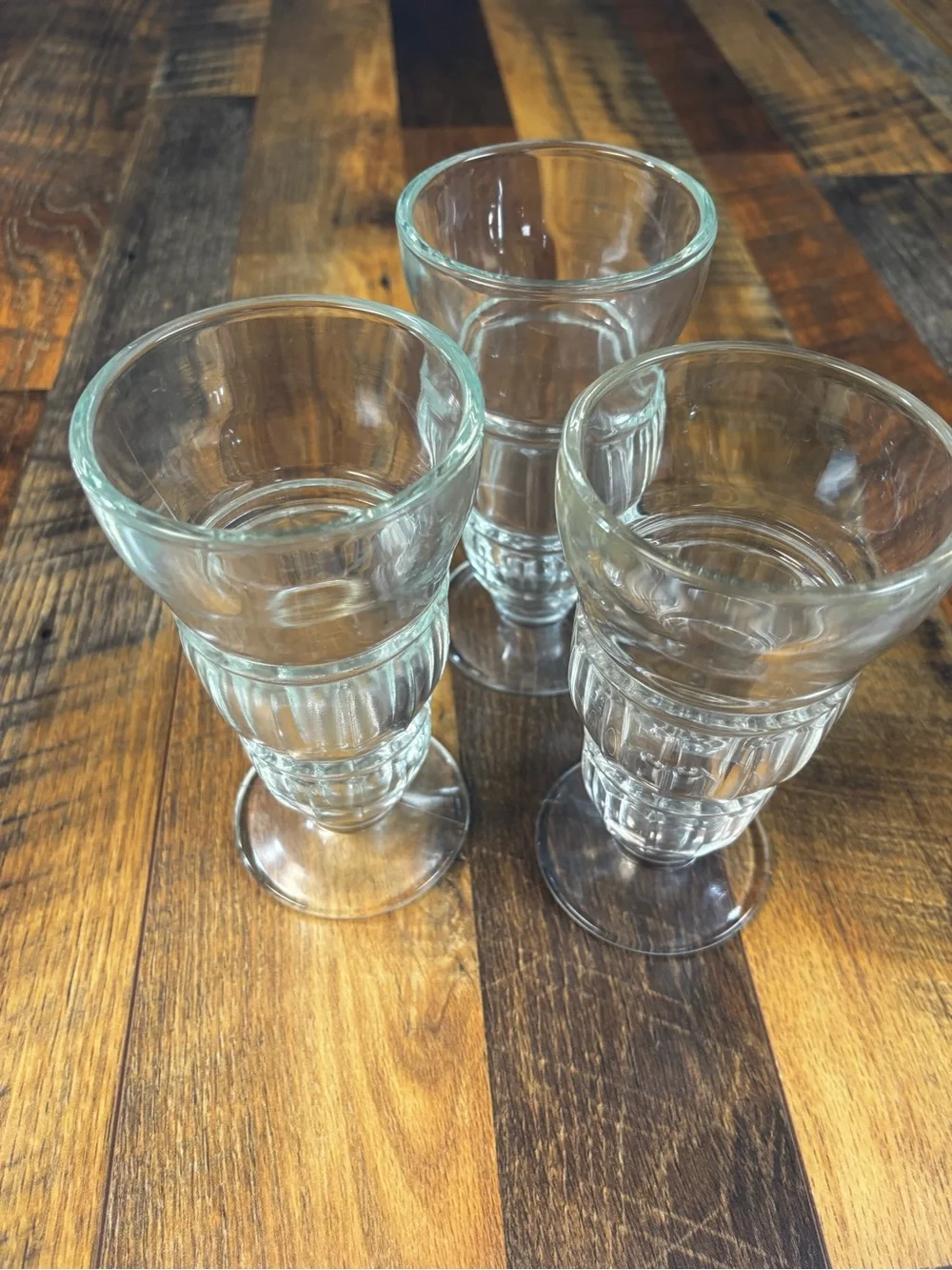 Indiana Glass Vintage Soda Fountain/ Ice Cream Sundae/ Parfait glasses Set of 3